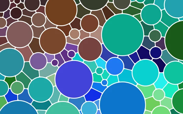 Abstract Vector Stained Glass Mosaic Wide Background Circles — Stock Vector