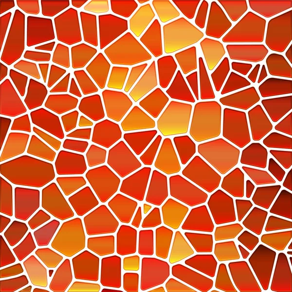 Vetor Abstrato Fundo Mosaico Vidro Manchado Vermelho Laranja — Vetor de Stock