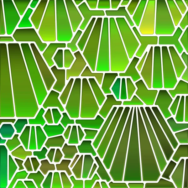 Абстрактный Векторный Витраж Мозаики Зеленый Коричневый — стоковый вектор