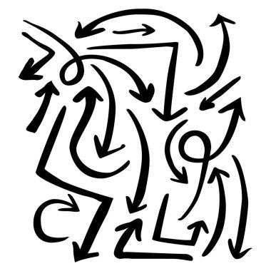 Siyah mürekkep karalama okları kümesi