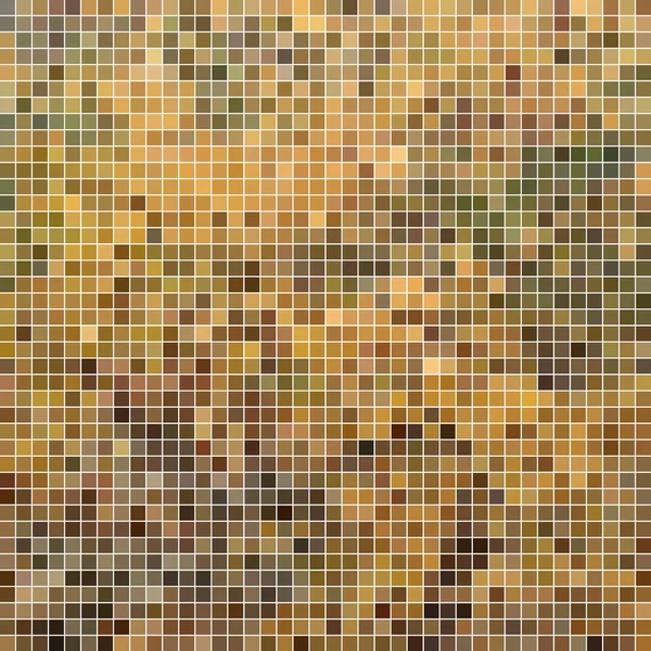 Abstract Vector Square Pixel Mosaic Background Brown — Stock Vector