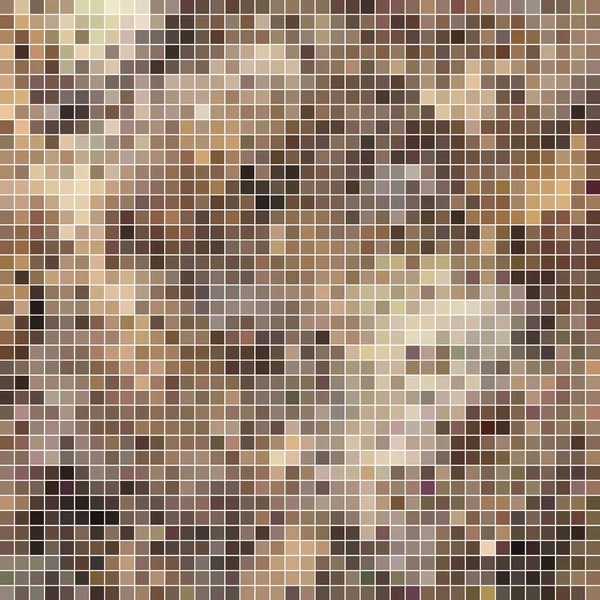 Abstract Vector Square Pixel Mosaic Background Brown — Stock Vector