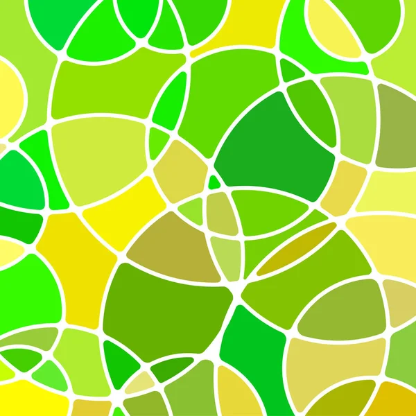 Abstrakte Vektor Glasmosaik Hintergrund Grüne Und Gelbe Kreise — Stockvektor
