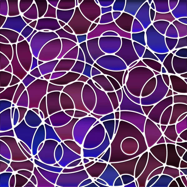 Astratto Vettore Vetrate Mosaico Sfondo Cerchi Blu Viola — Vettoriale Stock