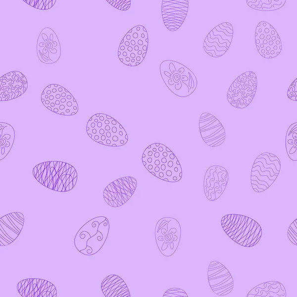 Doodle Διάνυσμα Πασχαλινά Αυγά Χαοτική Αδιάλειπτη Μοτίβο Βιολέτα — Διανυσματικό Αρχείο