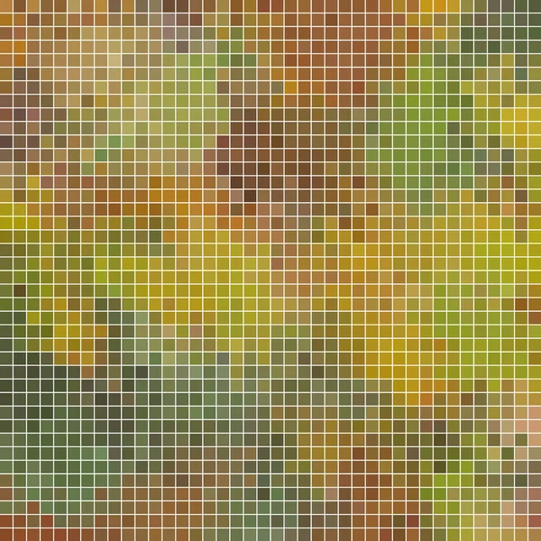 Abstract Vector Square Pixel Mosaic Background Green Yellow — Stock Vector