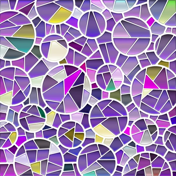 Abstrait Vecteur Teinté Verre Mosaïque Fond Pourpre Violet Cercles — Image vectorielle