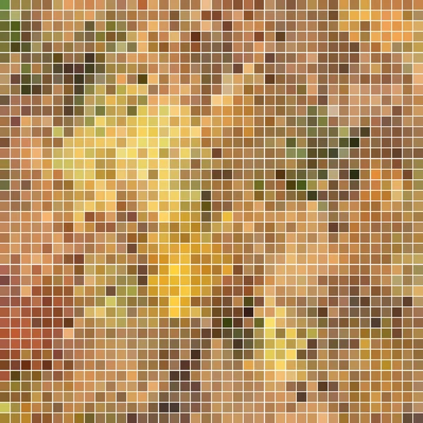 Abstract Vector Square Pixel Mosaic Background Brown — Stock Vector