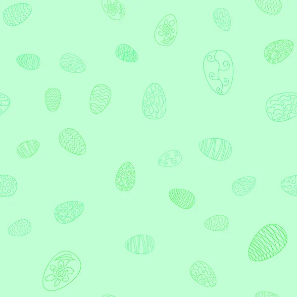 Doodle Vektor Ostereier Chaotische Nahtlose Muster Grün — Stockvektor