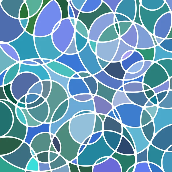 Abstract Vector Stained Glass Mosaic Background Blue Circles — Stock Vector