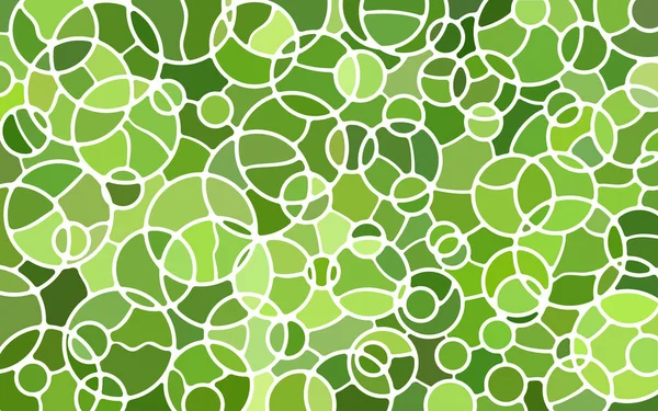Abstraktní Vektor Mozaika Barevného Skla Zelené Kruhy — Stockový vektor