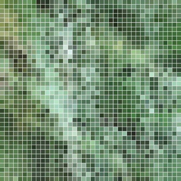 Abstract Vector Square Pixel Mosaic Background Green — Stock Vector