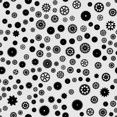 soyut vektör siyah düz vitesler pürüzsüz desen