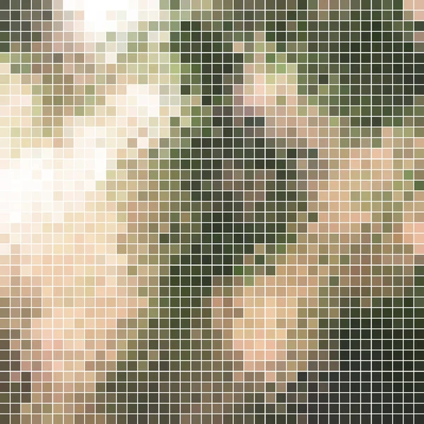 Abstract Vector Square Pixel Mosaic Background Green Gray — Stock Vector