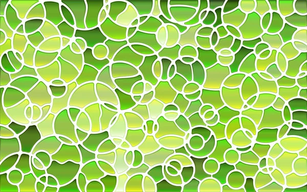 Abstrakte Vektor Glasmosaik Hintergrund Grüne Kreise — Stockvektor