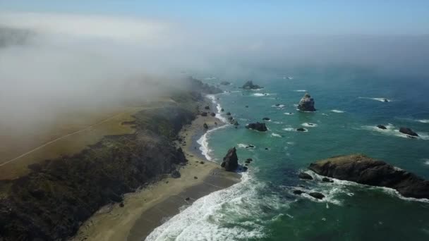 Vue aérienne de la côte nord de la Californie — Video