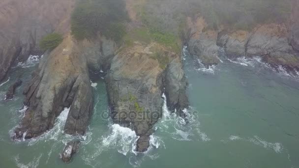 Aerea di Rocky Northern California Coastline — Video Stock