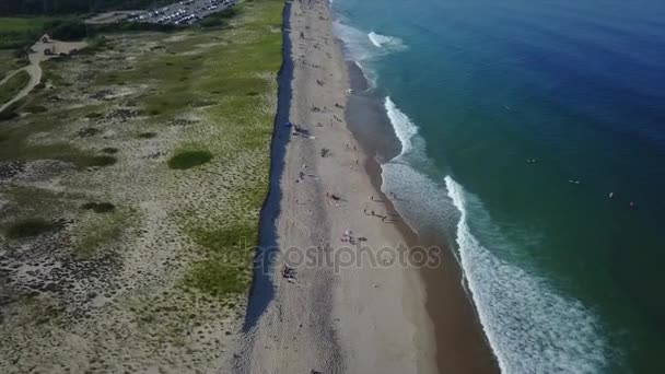 Aérea de la hermosa playa de Cape Cod — Vídeo de stock