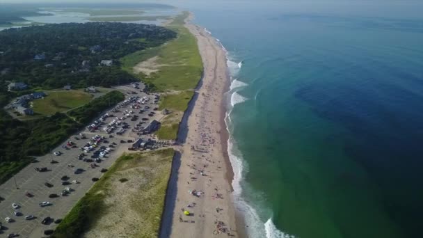 Αεροφωτογραφία του Nauset παραλία στο Cape Cod, Massachusetts — Αρχείο Βίντεο