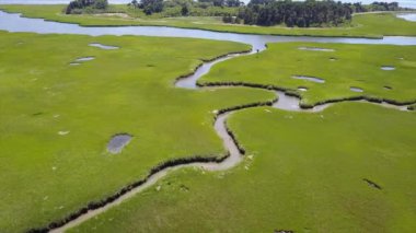 Cape Cod Marsh kanallarında hava görüntüleri