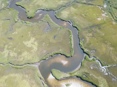 Aerial Image of Marsh Channel in New England clipart