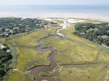 Aerial Image of Cape Cod Wetland clipart