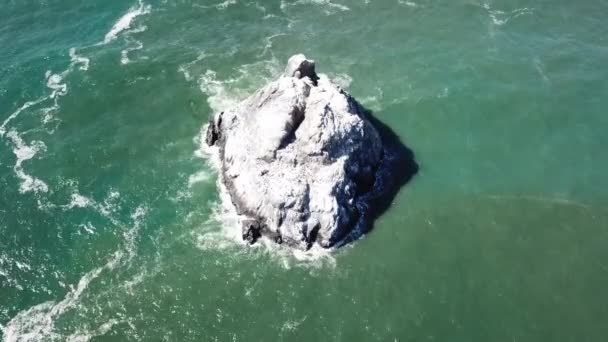 Vista aérea de Seastack no norte da Califórnia — Vídeo de Stock