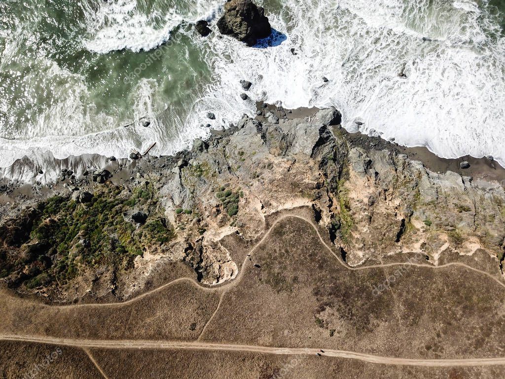 Aerial View of Sonoma Coastline in Northern California