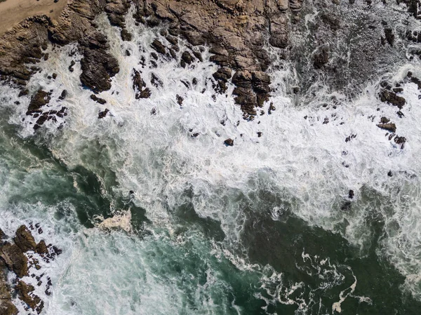 Aerial View of Ocean and Rocky Seashore in Northern California — Stock Photo, Image