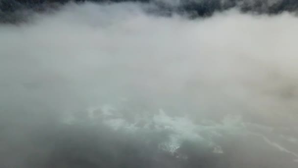 Aerial View of Fog and California Coast — Stock Video