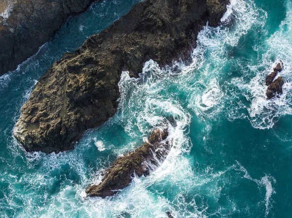 Colorful Waters Pacific Ocean Wash Rocky Coastline Mendocino Northern California — Stock Photo, Image