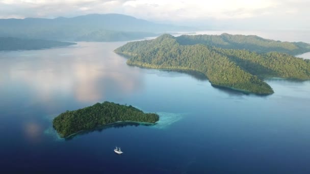 Luchtfoto van rust zeeën en Tropical Islands — Stockvideo