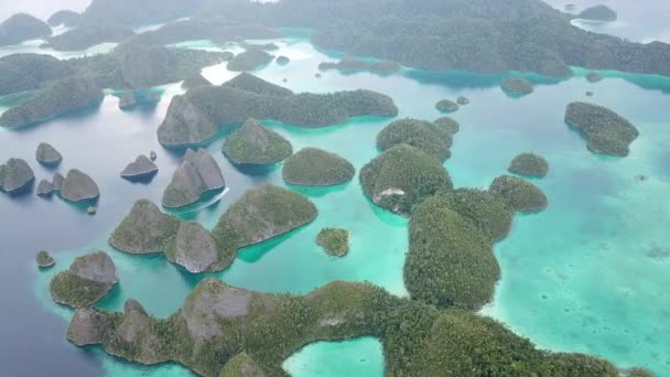 Krásné vápencové ostrovy Wayag, Raja Ampat — Stock video