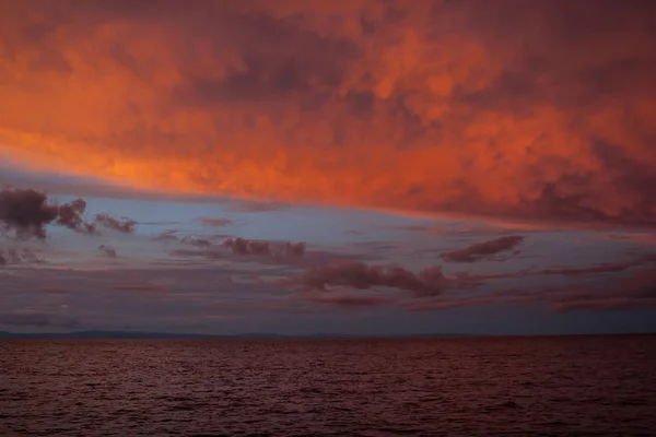 Tramonto Splendido Verifica Sopra Oceano Pacifico Tropicale — Foto Stock