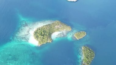 Raja Ampat tropikal Adaları Hava görüntüleri