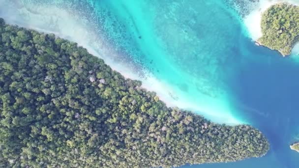 Αεροφωτογραφία του πανέμορφα τροπικά νησιά στην Ινδονησία — Αρχείο Βίντεο