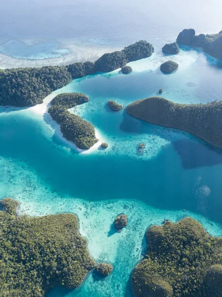 Krásné Vápencové Ostrovy Obklopují Nádherné Laguny Wayag Raja Ampat Indonésie — Stock fotografie