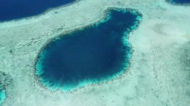 Raja Ampat muhteşem mercan resifleri havadan görünümü