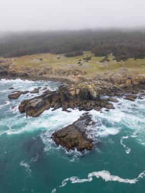 Pasifik Okyanusu kazasında kayalık Kuzey California sahil şeridi Sonoma karşı soğuk sularına. San Francisco, kuzeyinde güzel yörenin ünlü otoyol bir yolu ile erişilemez.