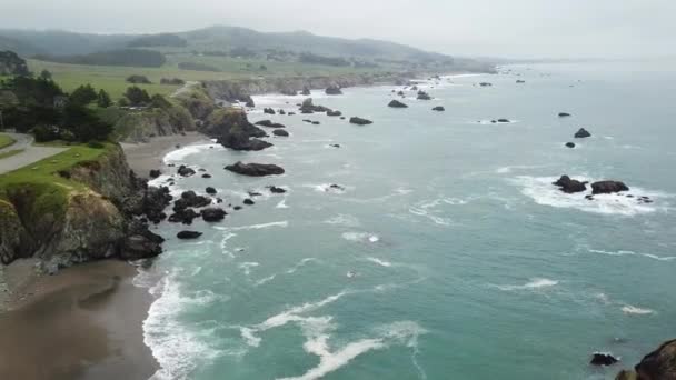 Vista aérea da costa setentrional da Califórnia — Vídeo de Stock