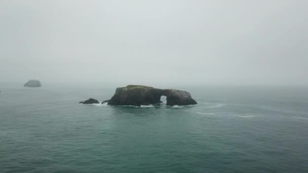 Remote Sea Stack Off the Coast of Northern California — Stock Video