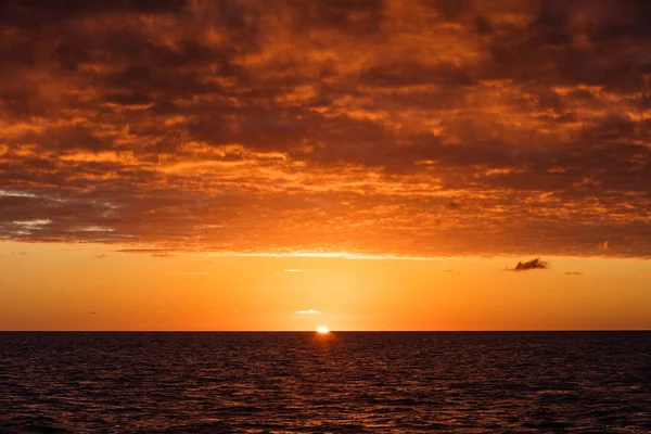 Toute Dernière Lumière Jour Pointe Horizon Dans Mer Des Caraïbes — Photo