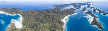 Wayag 'ın inanılmaz kireçtaşı adaları Endonezya' nın Raja Ampat kentindeki ekvatorun kuzeyindeki engin mavi Pasifik Okyanusu boyunca uzanır. Bu adalar güzel ve sağlıklı mercan resifleriyle çevrili..