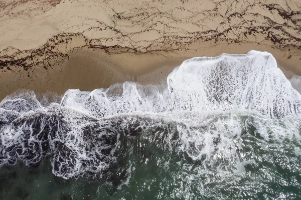 Cold Water Pacific Ocean Washes Beautiful Sandy Beach Far Santa — Stock Photo, Image