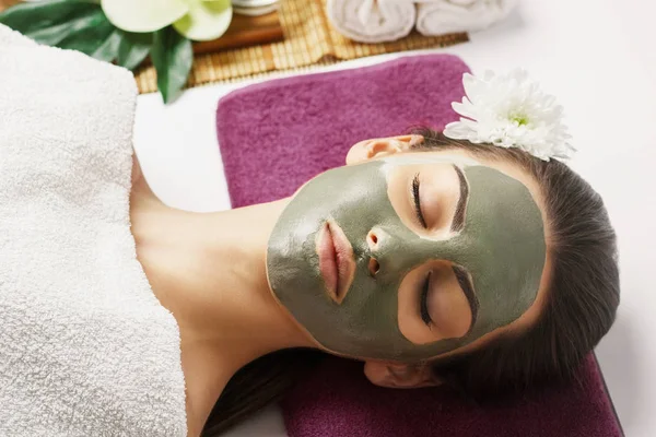 Face Peeling Mask Spa Beauty Treatment Skincare Woman Getting Facial — Stock Photo, Image