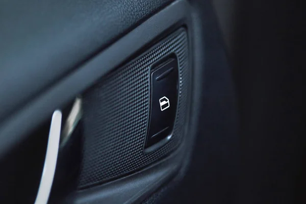 Car Interior Details Door Handle Windows Controls Adjustments Car Window — Stock Photo, Image