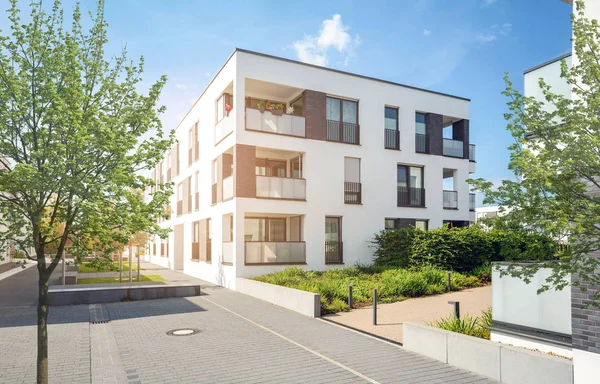 Şehirde yerleşim alanı, modern apartmanlar