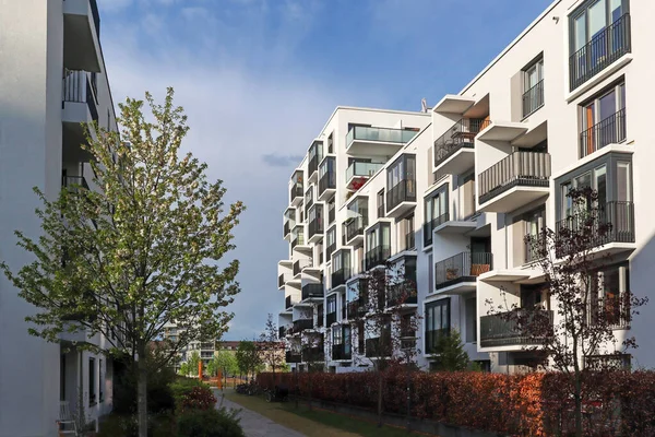 Cityscape Modern Residential Area Apartment Buildings New Green Urban Landscape — Stock Photo, Image