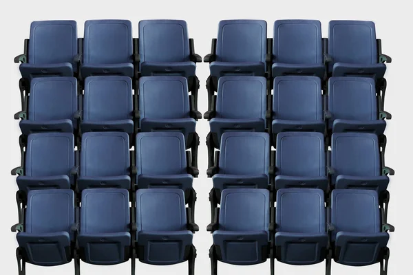 Auditorium van de lege theater of bioscoop met blauwe zetels — Stockfoto