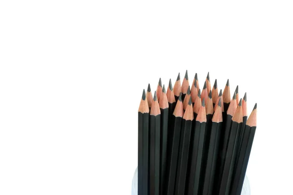 Ołówki czarno na białym tle — Zdjęcie stockowe